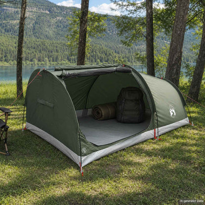 vidaXL Hiking Tent Water-Resistant 2-Person Army Green 1