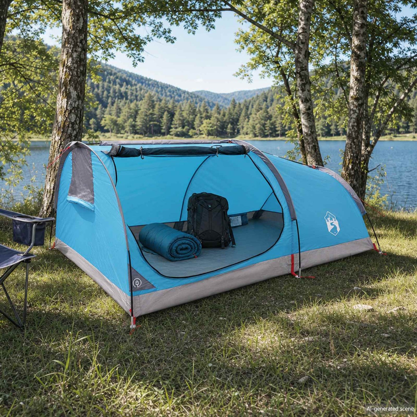 vidaXL Hiking Tent Water-Resistant 1-Person Blue 1