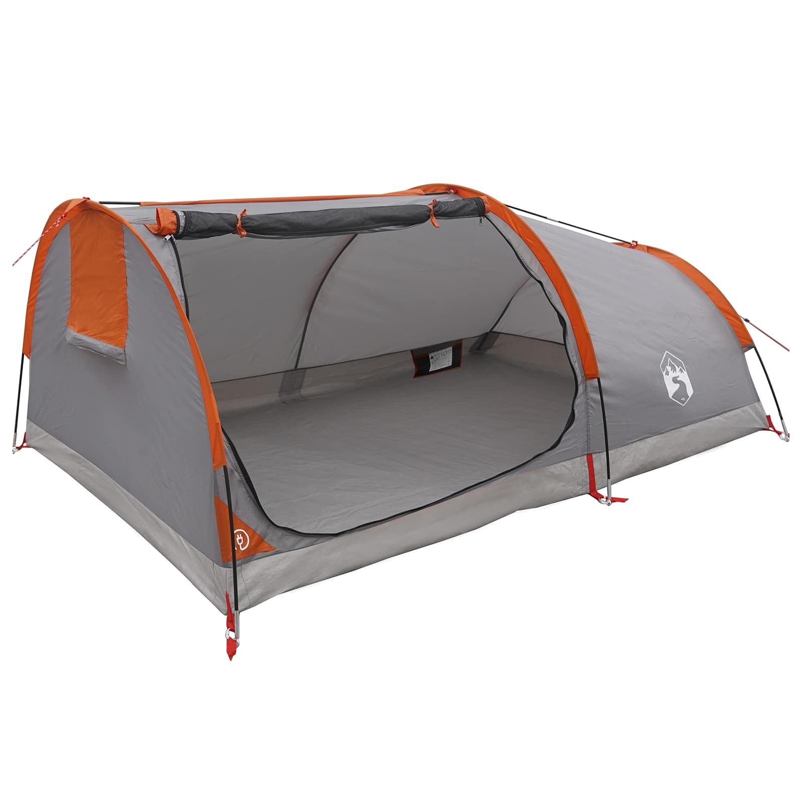 vidaXL Hiking Tent Water-Resistant 1-Person Grey and Orange 2