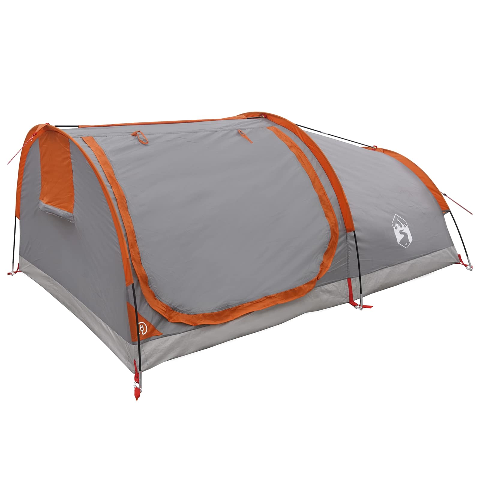 vidaXL Hiking Tent Water-Resistant 1-Person Grey and Orange 3
