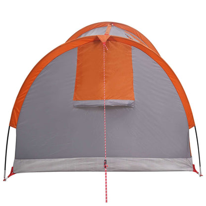 vidaXL Hiking Tent Water-Resistant 1-Person Grey and Orange 6