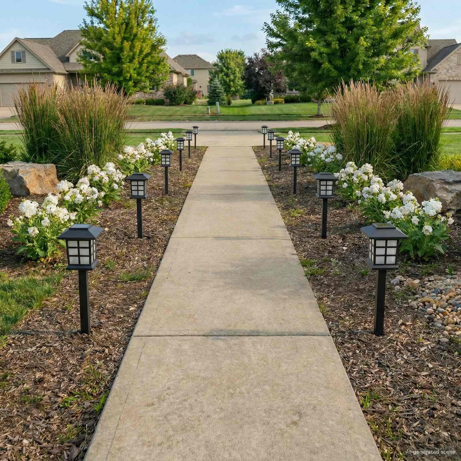 vidaXL Outdoor Solar Lights with Ground Spike 24 pcs Warm White PP 1