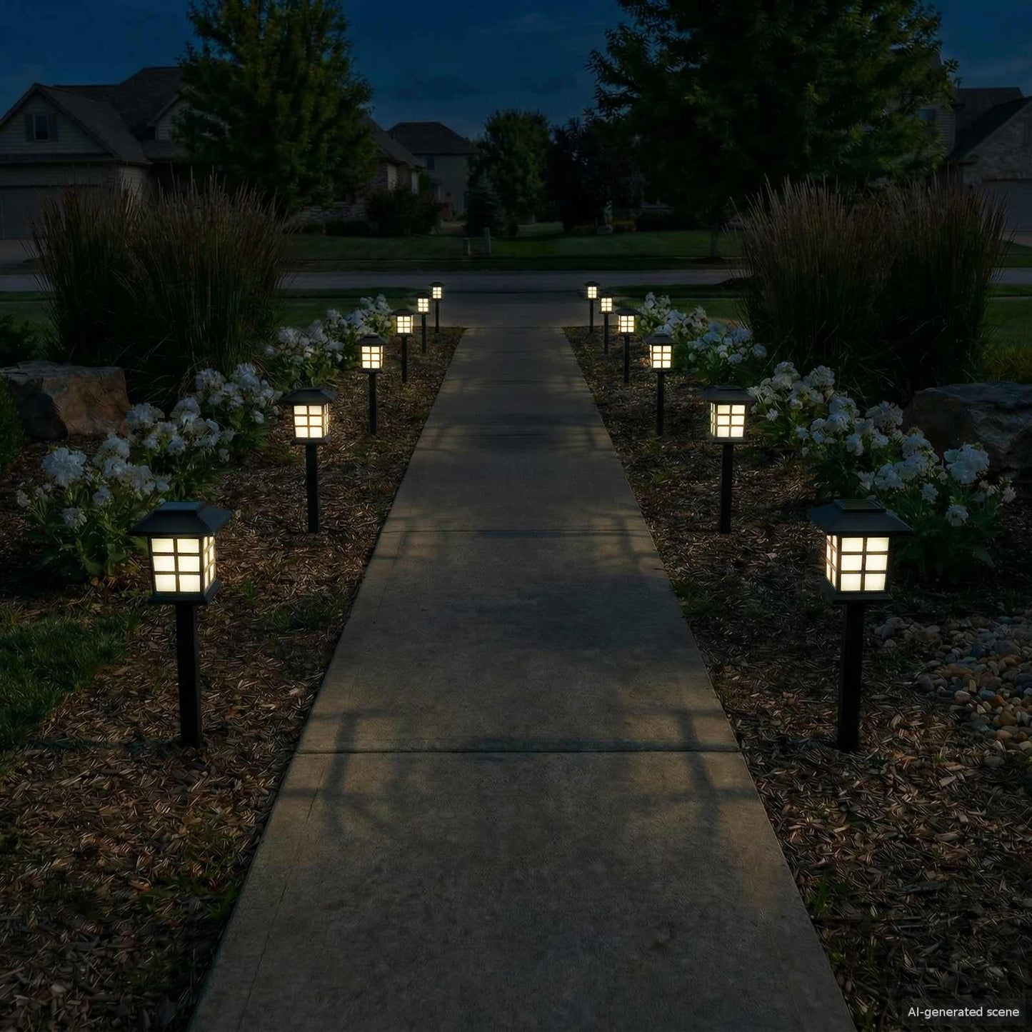 vidaXL Outdoor Solar Lights with Ground Spike 24 pcs Warm White PP 3
