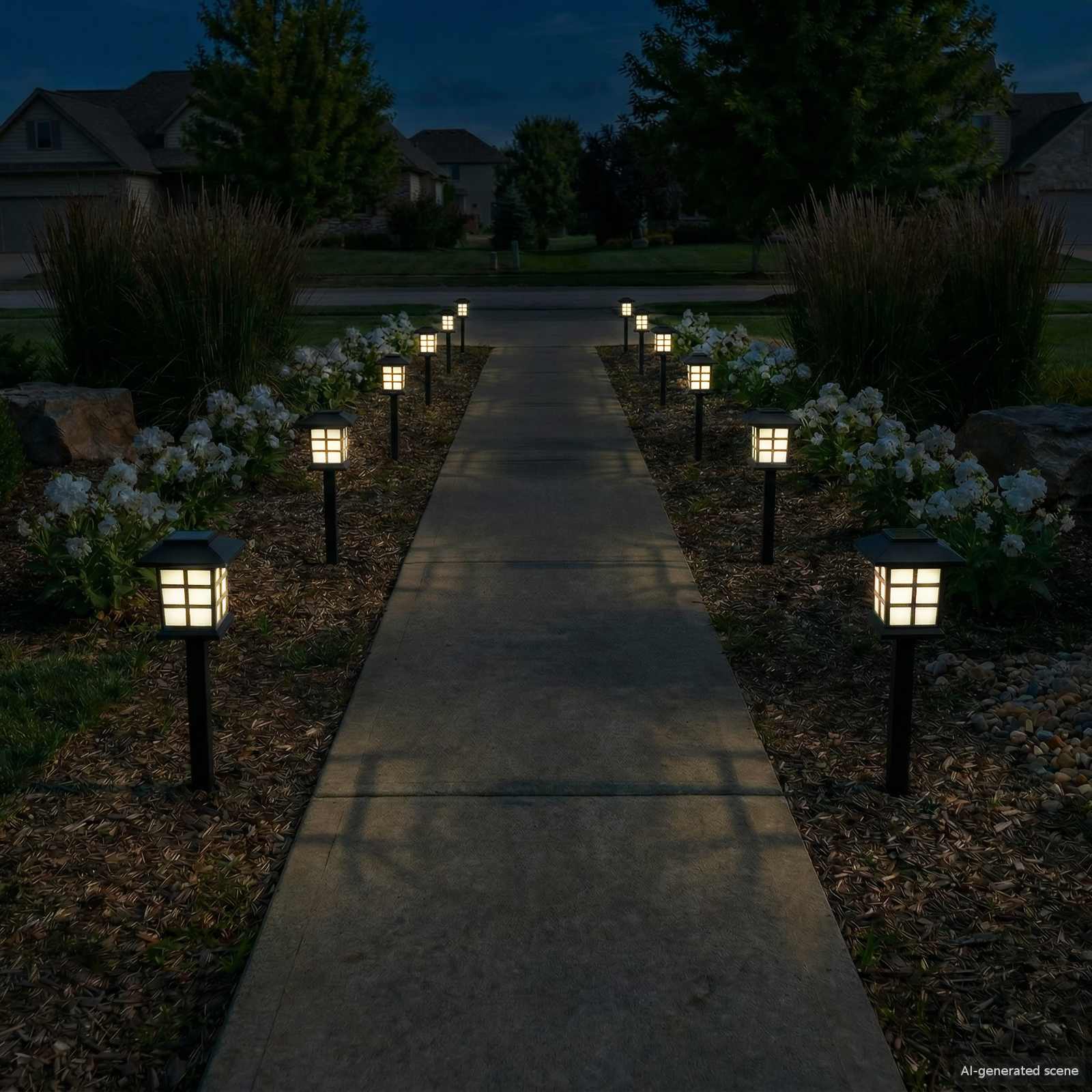 vidaXL Outdoor Solar Lights with Ground Spike 24 pcs Warm White PP 3