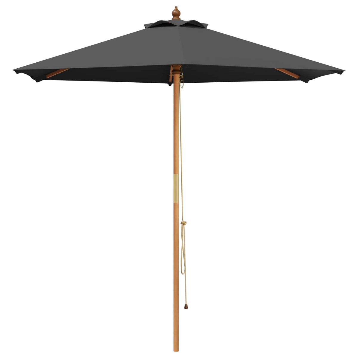 Outdoor Dining Set with Parasol 6 pcs 4-Seaters Anthracite and natural 4