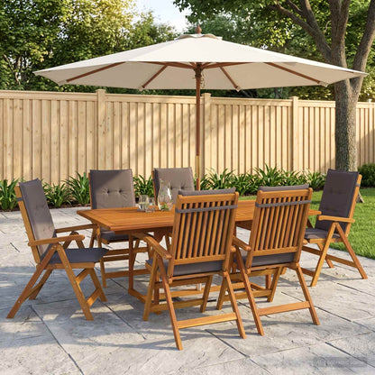 Outdoor Dining Set with Parasol 6 pcs 4-Seaters Anthracite 6