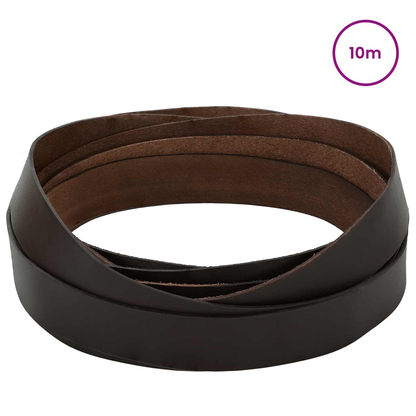 vidaXL Leather Strap 1 Dark Brown 1000 x 4 cm Leather 2