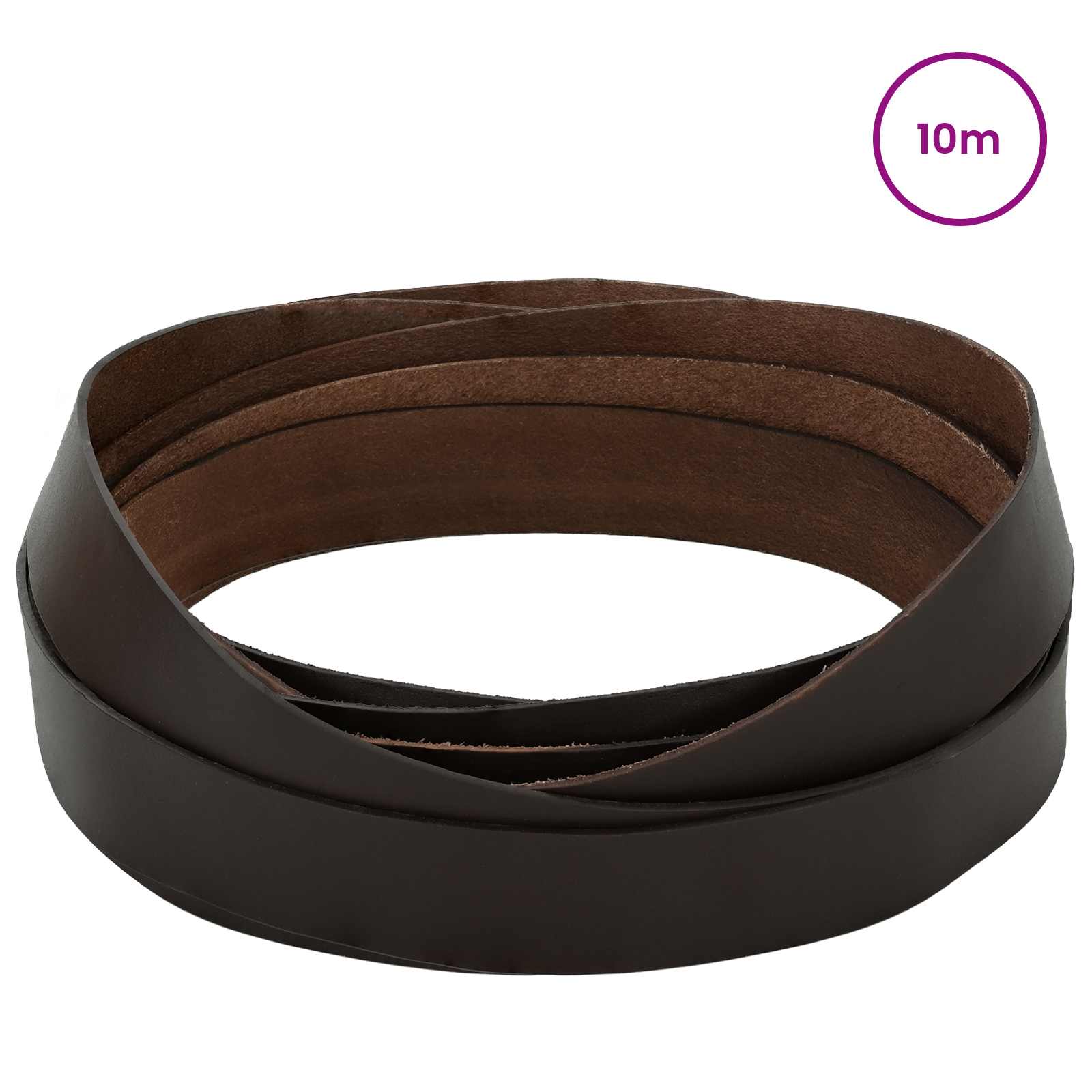 vidaXL Leather Strap 1 Dark Brown 1000 x 4 cm Leather 2