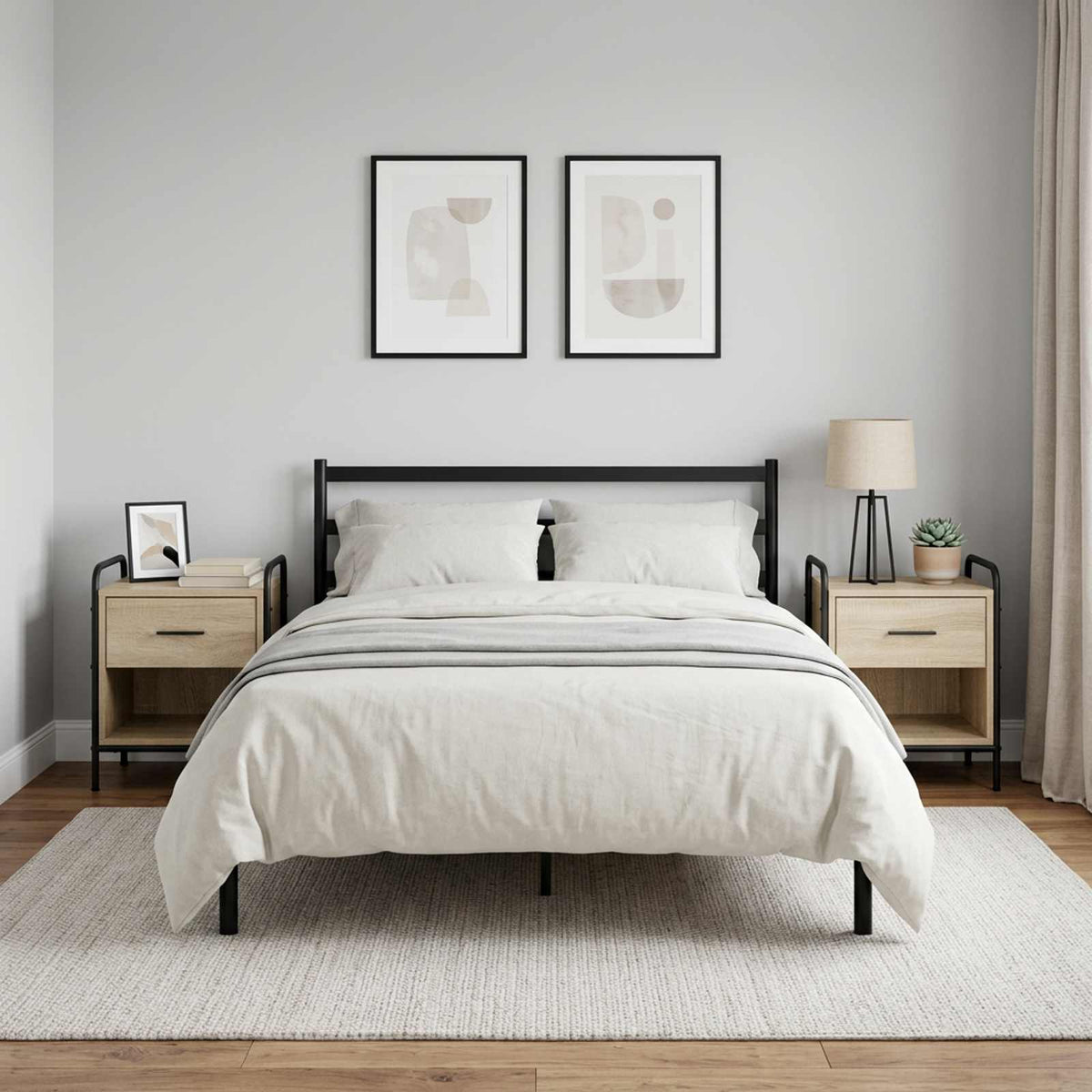 vidaXL Bedside Cabinet 2 pcs Sonoma Oak 40 x 30 x 50 cm 1