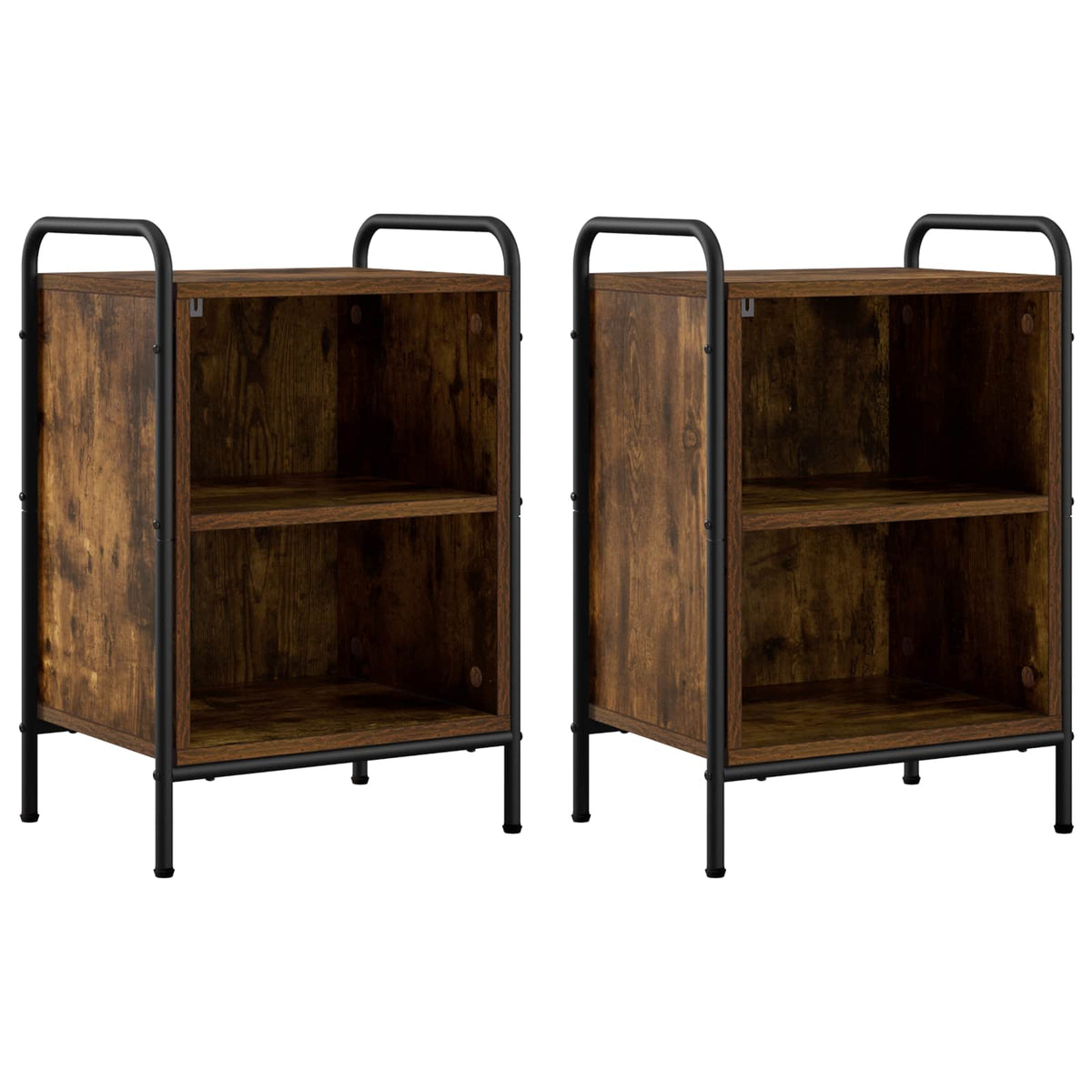 vidaXL Bedside Cabinet 2 pcs Smoked Oak 40 x 30 x 60 cm 2
