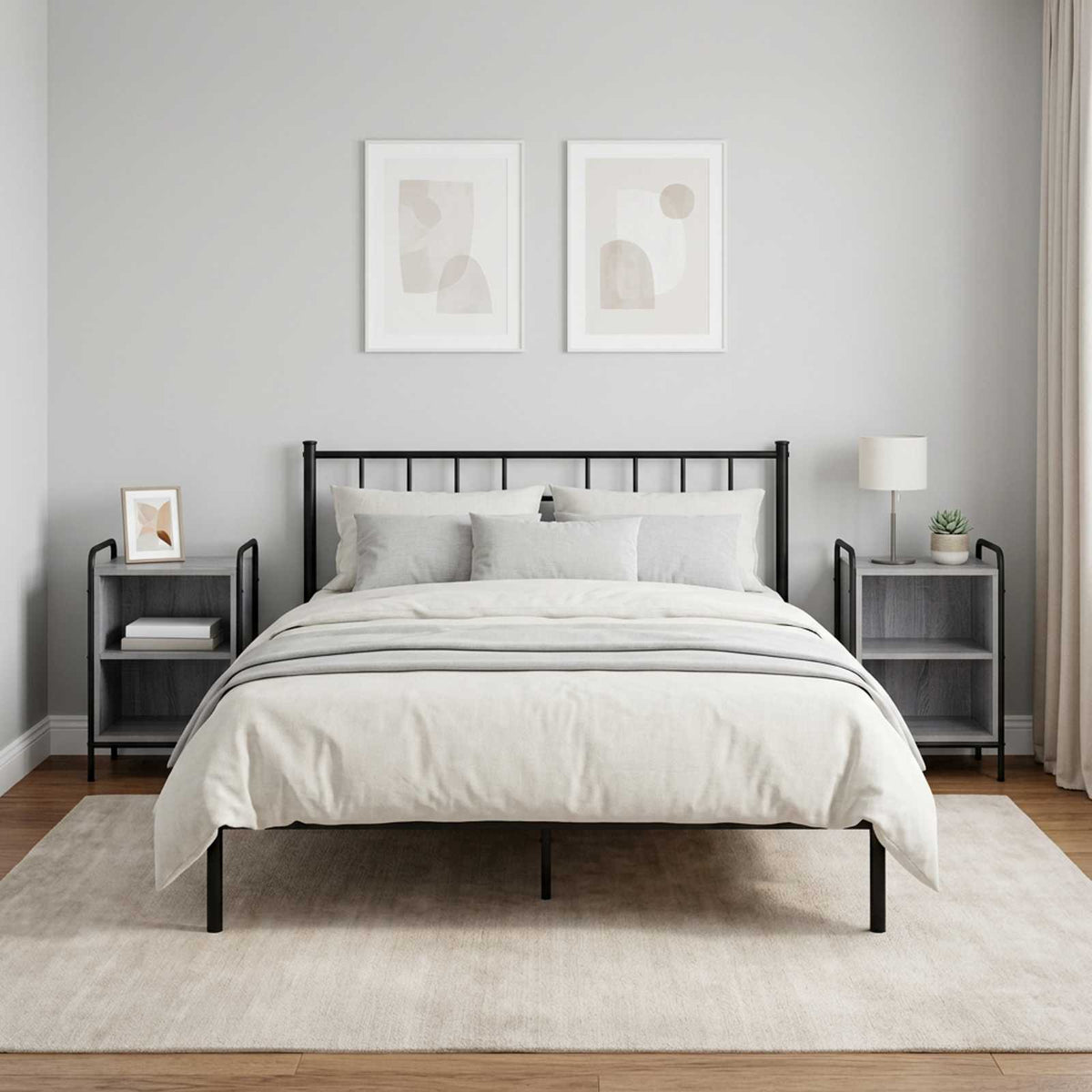 Bedside Cabinet 40 x 30 x 60 cm Engineered Wood Grey sonoma