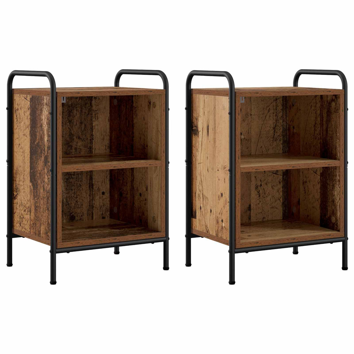 vidaXL Bedside Cabinet 2 pcs Old Wood 40 x 30 x 60 cm Engineered Wood 2