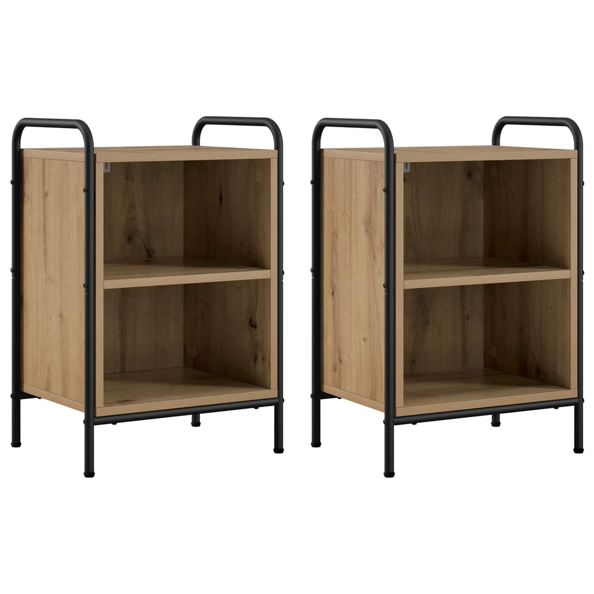vidaXL Bedside Cabinet 2 pcs Artisan Oak 40 x 30 x 60 cm 2