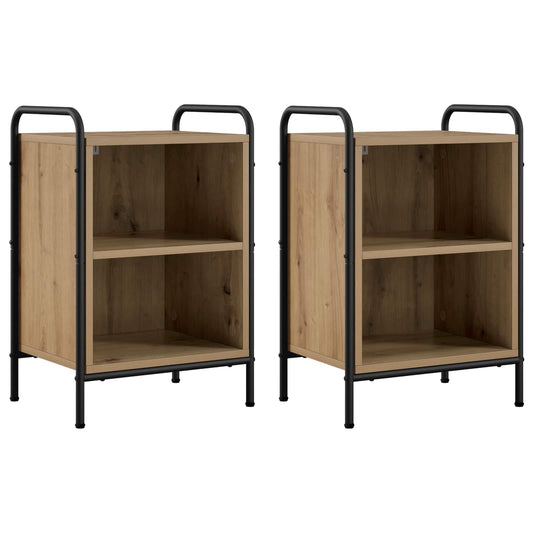 vidaXL Bedside Cabinet 2 pcs Artisan Oak 40 x 30 x 60 cm 2