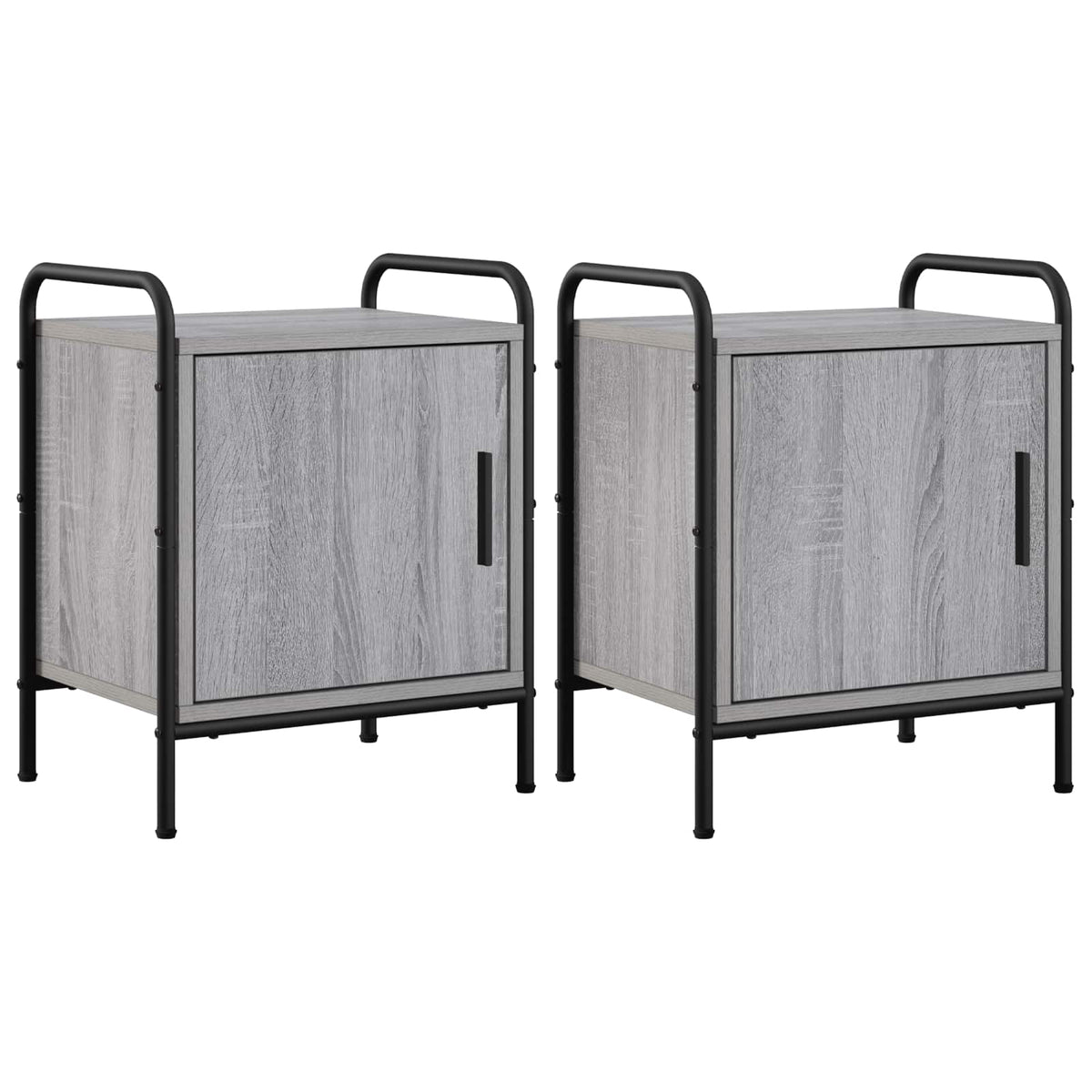 vidaXL Bedside Cabinet 2 pcs Grey Sonoma 40 x 30 x 50 cm 2