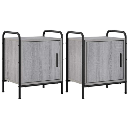 vidaXL Bedside Cabinet 2 pcs Grey Sonoma 40 x 30 x 50 cm 2