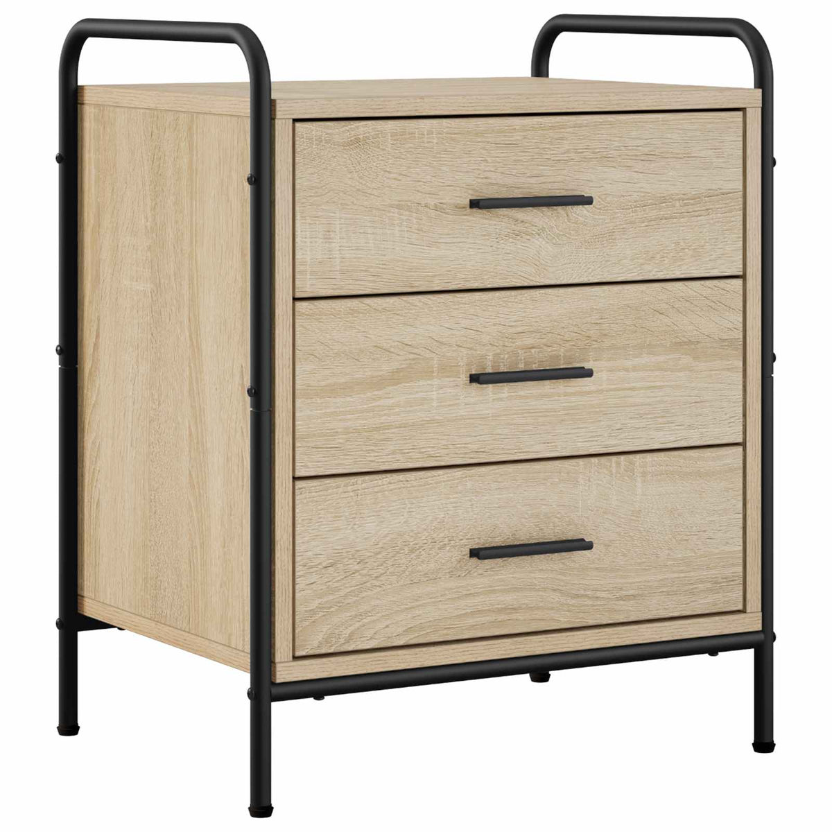 vidaXL Bedside Cabinet Sonoma Oak 48 x 36.5 x 60 cm Engineered Wood 2