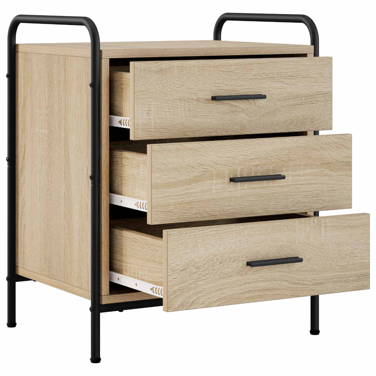 vidaXL Bedside Cabinet Sonoma Oak 48 x 36.5 x 60 cm Engineered Wood 3