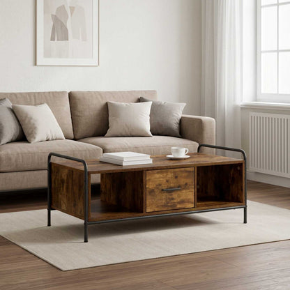 vidaXL Coffee Table Smoked Oak 99.5 x 49 x 41 cm Engineered Wood 1
