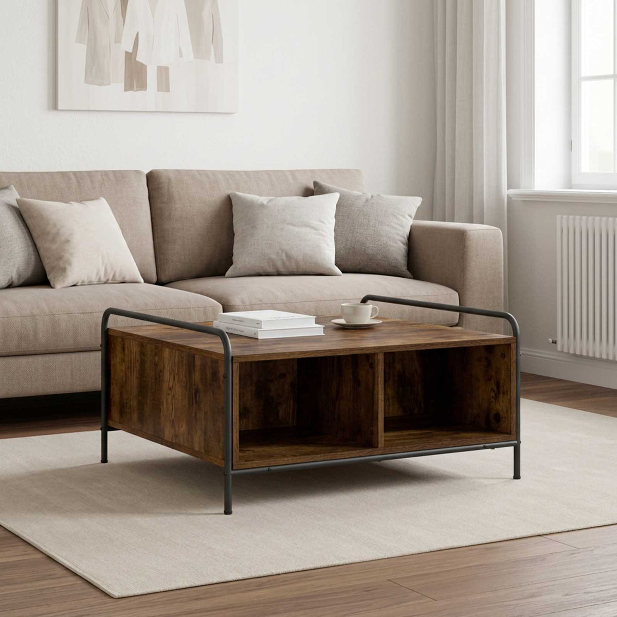 Coffee Table Engineered Wood Smoked oak 80 cm 80 cm