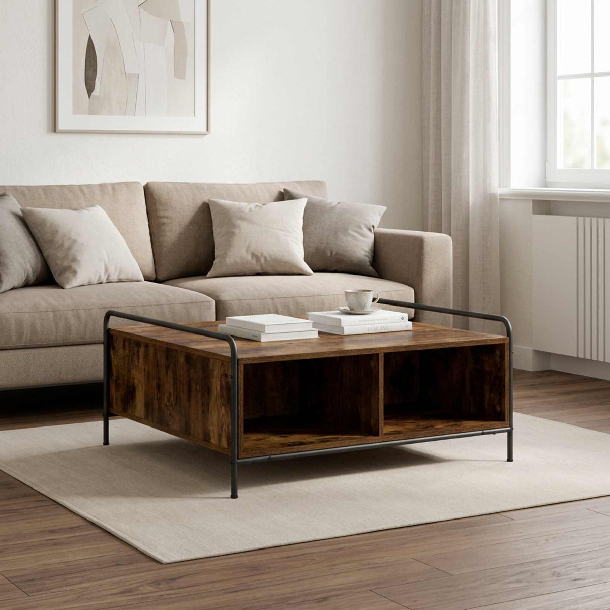Coffee Table Engineered Wood Smoked oak 90 cm 90 cm
