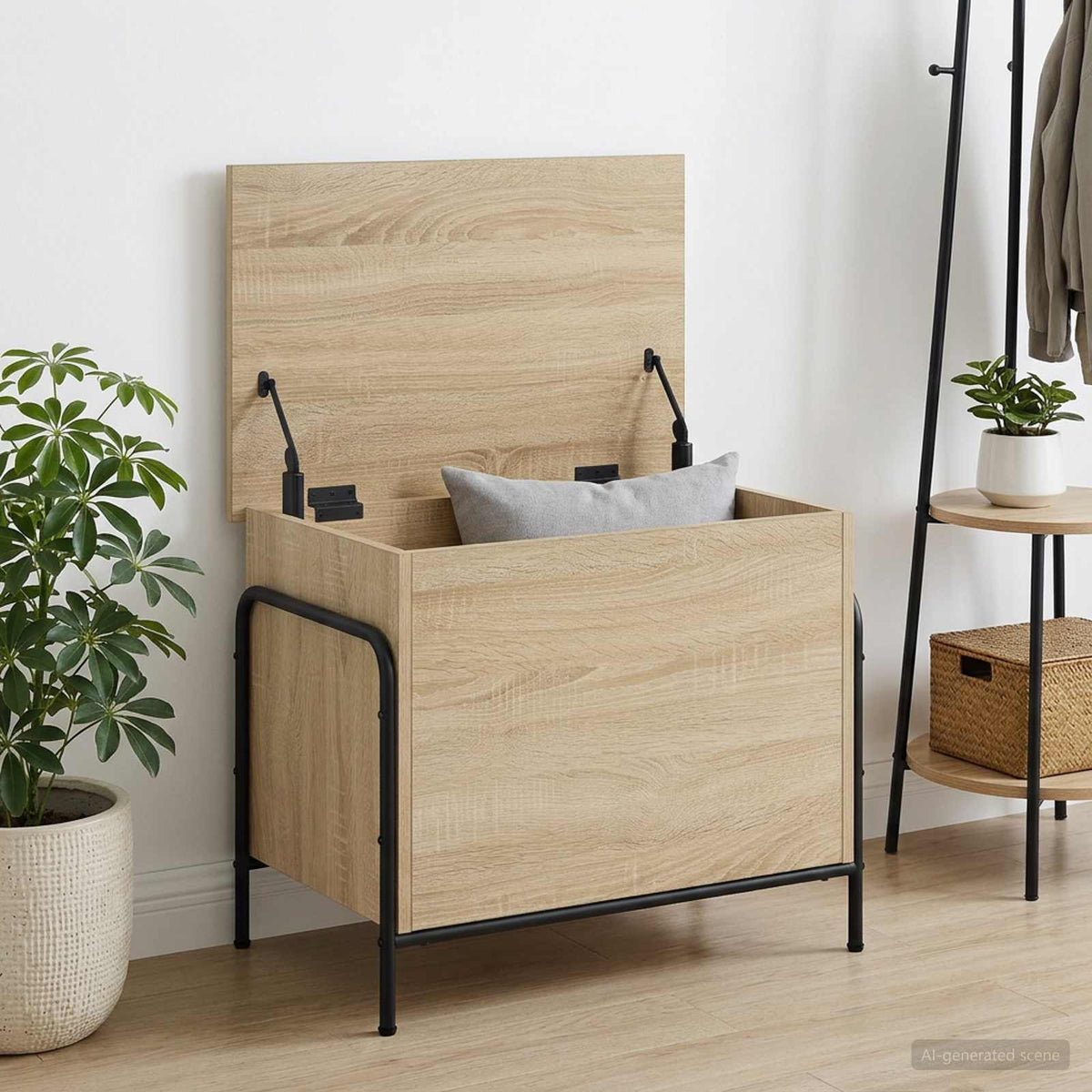 vidaXL Storage Box Sonoma Oak 60 x 40 x 49.5 cm Engineered Wood 1
