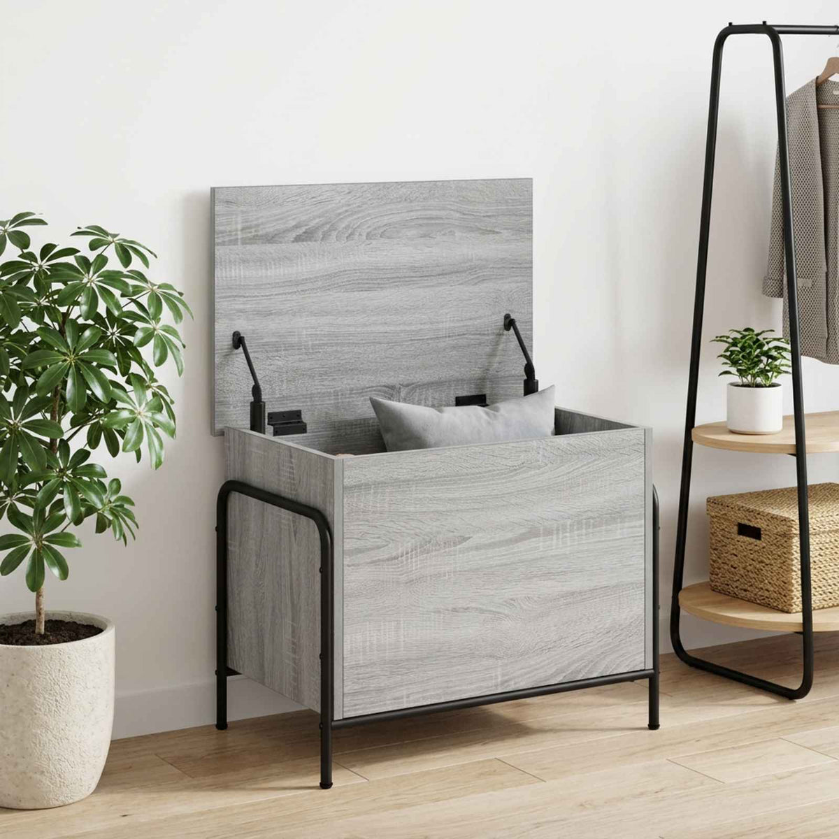 vidaXL Storage Box Grey Sonoma 60 x 40 x 49.5 cm Engineered Wood 1