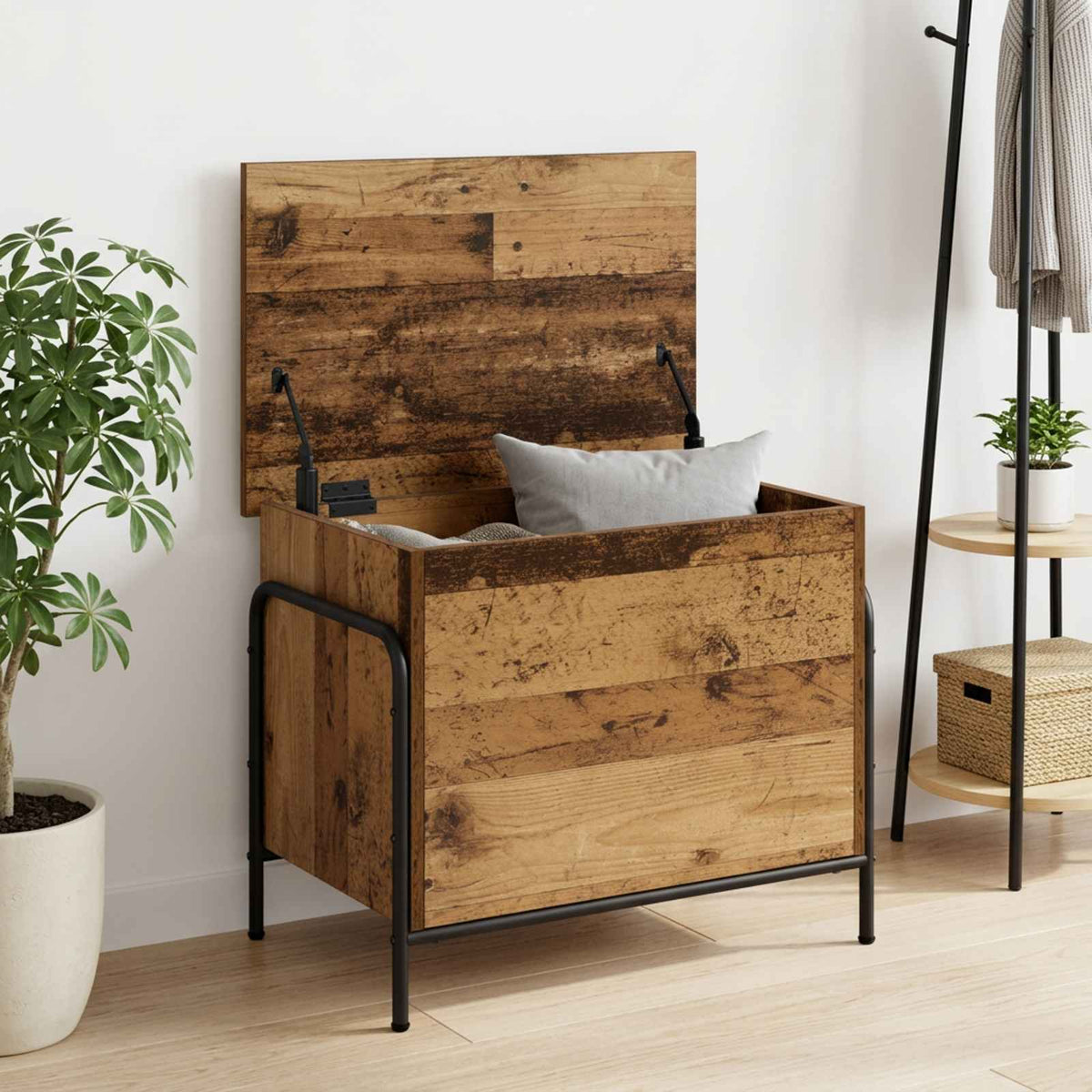 vidaXL Storage Box Old Wood 60 x 40 x 49.5 cm Engineered Wood 1