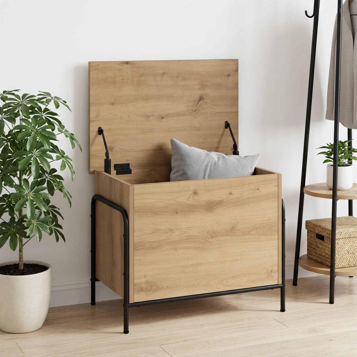 vidaXL Storage Box Artisan Oak 60 x 40 x 49.5 cm Engineered Wood 1