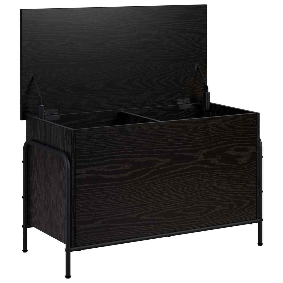Storage Box Engineered Wood 80 x 40 x 49.5 cm Black oak