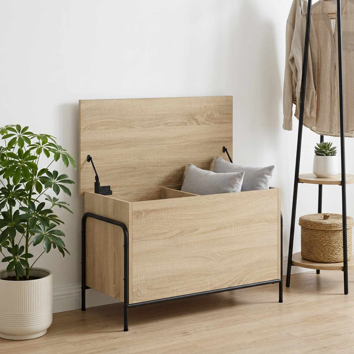 vidaXL Storage Box Sonoma Oak 80 x 40 x 49.5 cm Engineered Wood 1