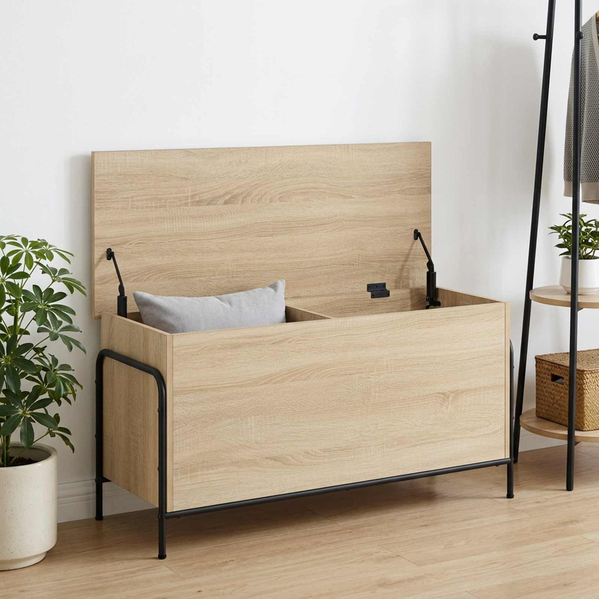 vidaXL Storage Box Sonoma Oak 100 x 40 x 49.5 cm Engineered Wood 1