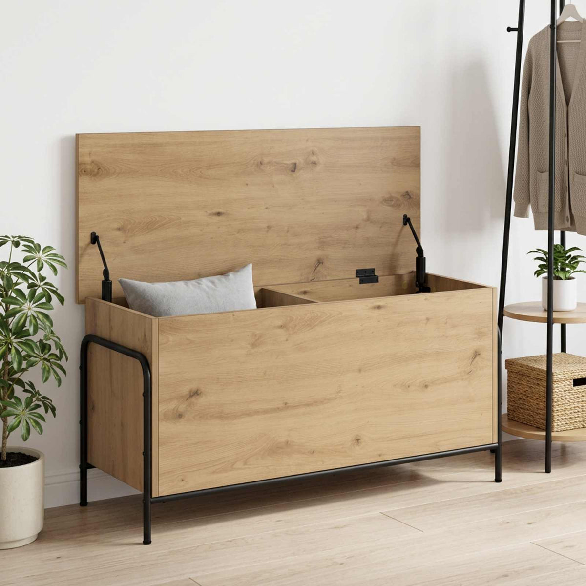 vidaXL Storage Box Artisan Oak 100 x 40 x 49.5 cm Engineered Wood 1