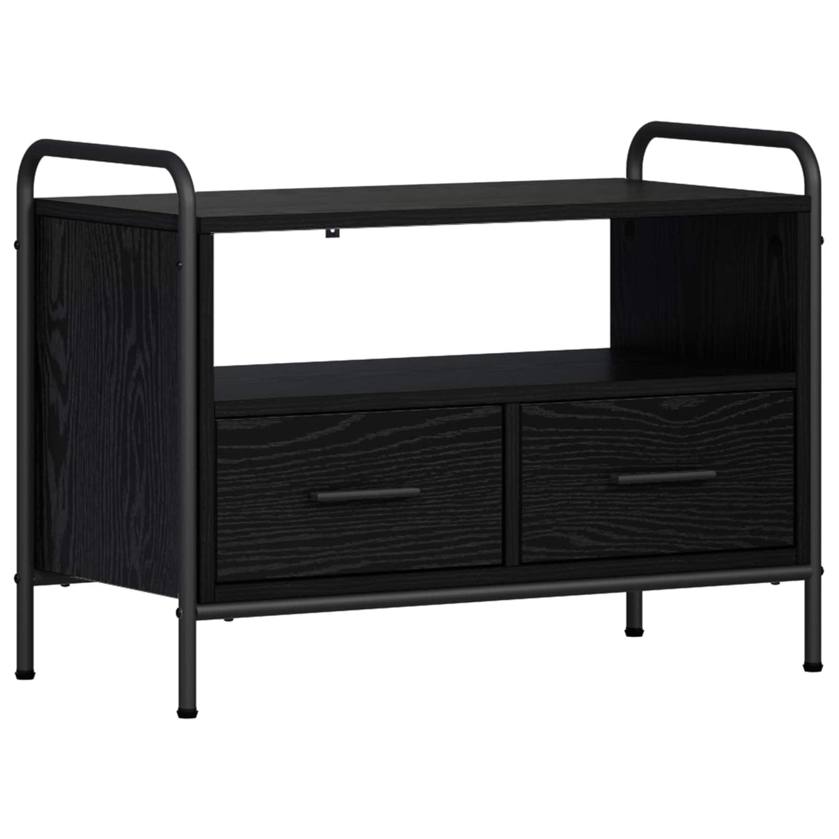 vidaXL TV Cabinet 67.5 x 33 x 50 cm Black Oak Engineered Wood 2