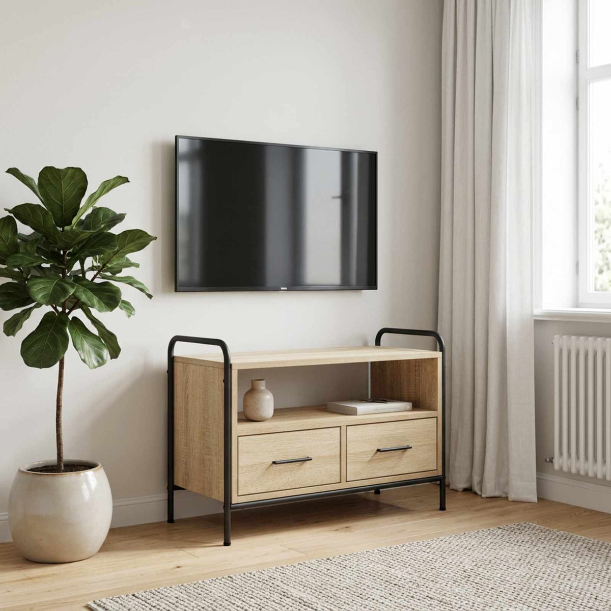 vidaXL TV Cabinet 67.5 x 33 x 50 cm Sonoma Oak Engineered Wood 1