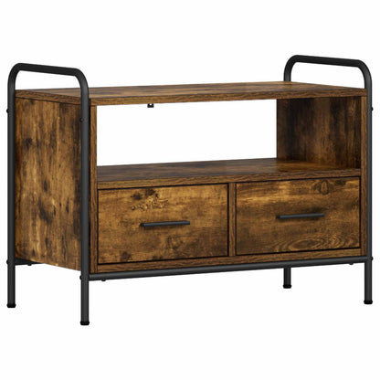 vidaXL TV Cabinet 67.5 x 33 x 50 cm Smoked Oak Engineered Wood 2