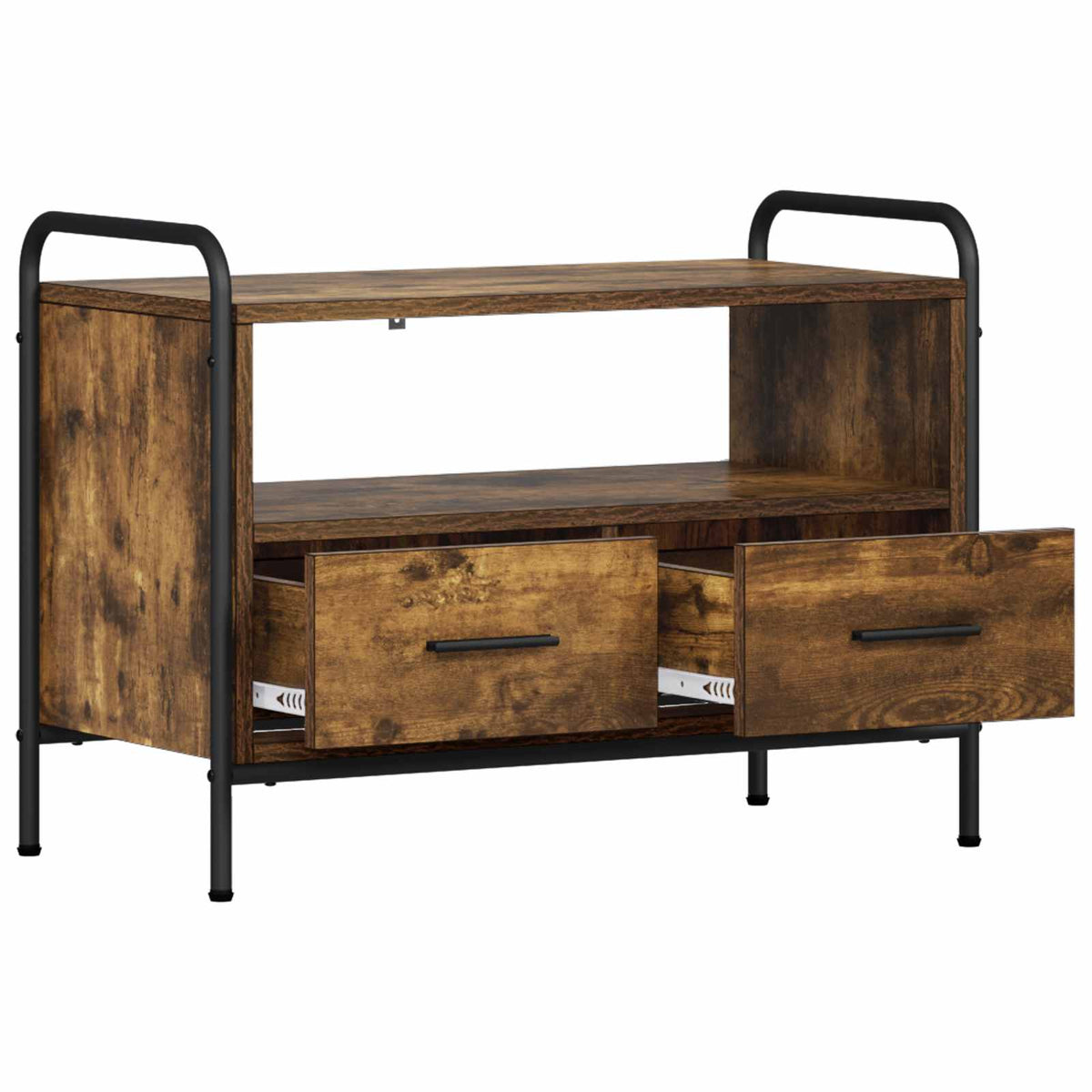 vidaXL TV Cabinet 67.5 x 33 x 50 cm Smoked Oak Engineered Wood 3