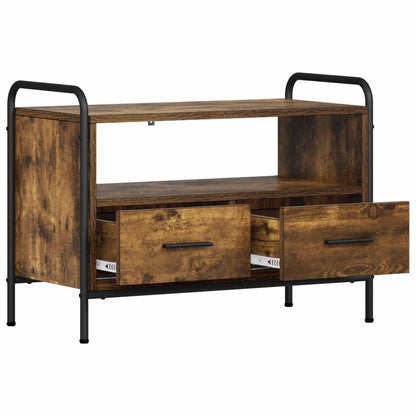 vidaXL TV Cabinet 67.5 x 33 x 50 cm Smoked Oak Engineered Wood 3