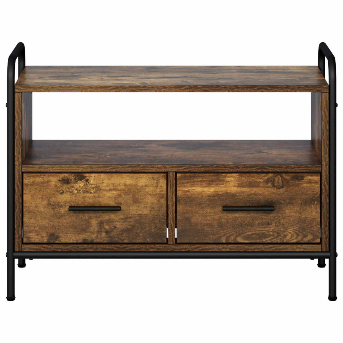 vidaXL TV Cabinet 67.5 x 33 x 50 cm Smoked Oak Engineered Wood 4