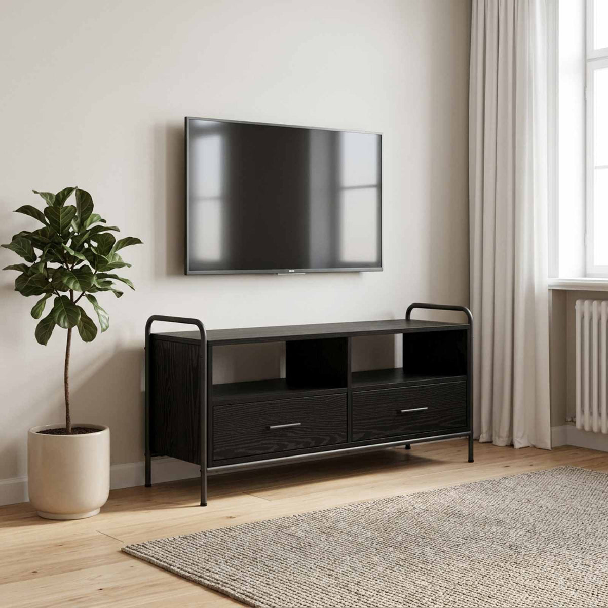 TV Cabinet Engineered Wood Black oak 99.5 x 33 x 50 cm