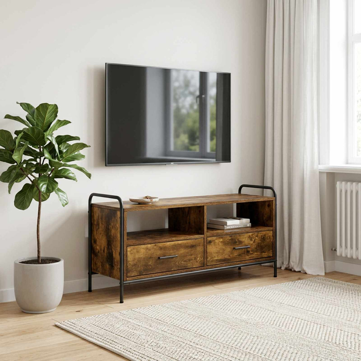 TV Cabinet Engineered Wood Smoked oak 99.5 x 33 x 50 cm