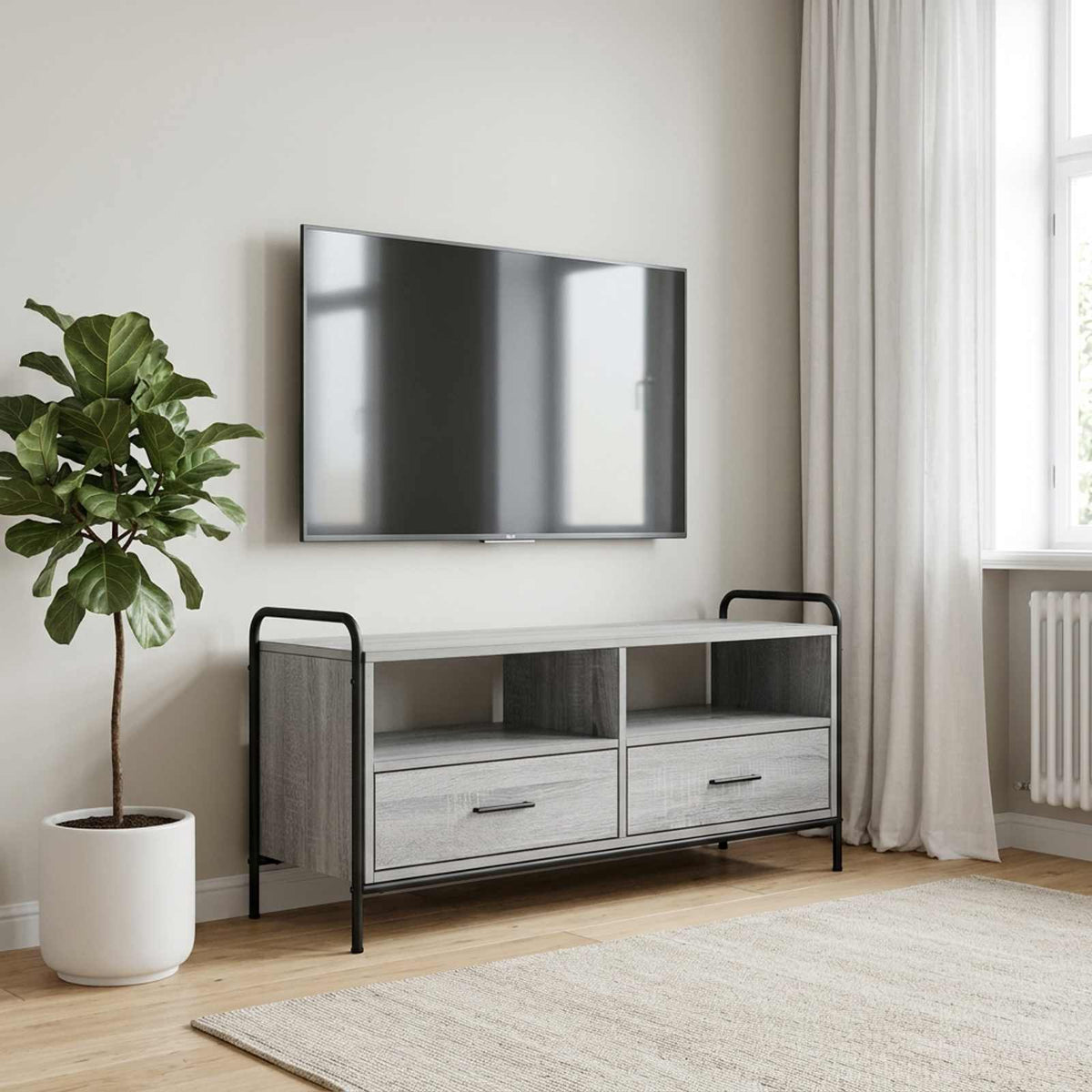 TV Cabinet Engineered Wood Grey sonoma 99.5 x 33 x 50 cm