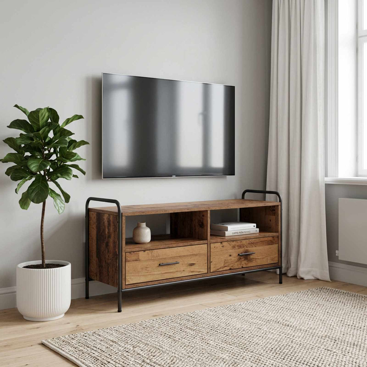 TV Cabinet Engineered Wood Old wood 99.5 x 33 x 50 cm