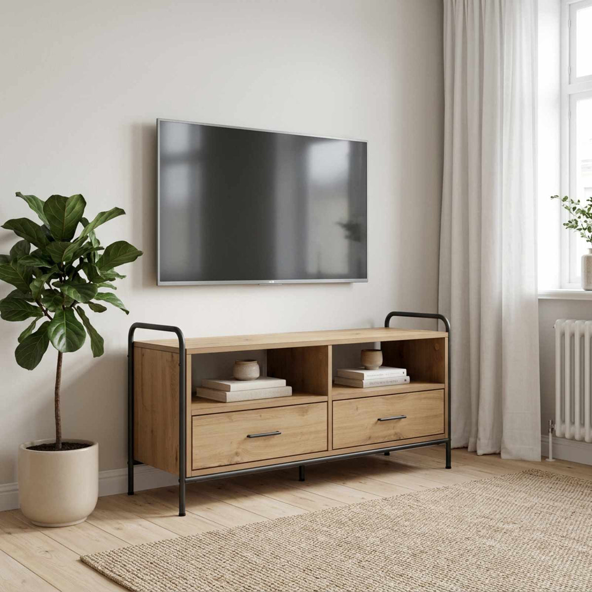 vidaXL TV Cabinet 99.5 x 33 x 50 cm Artisan Oak Engineered Wood 1