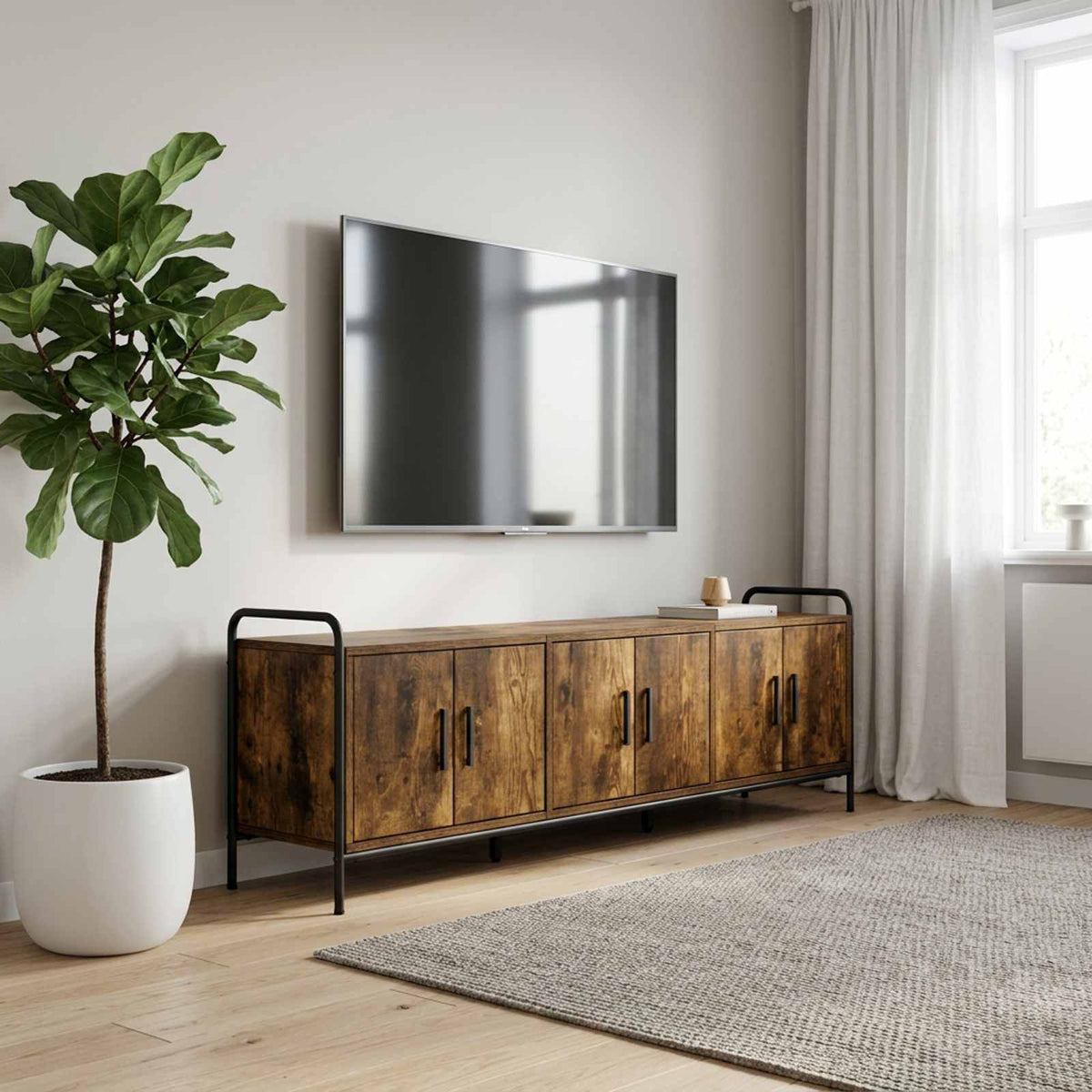 TV Cabinet Engineered Wood Smoked oak 146 x 33 x 50 cm