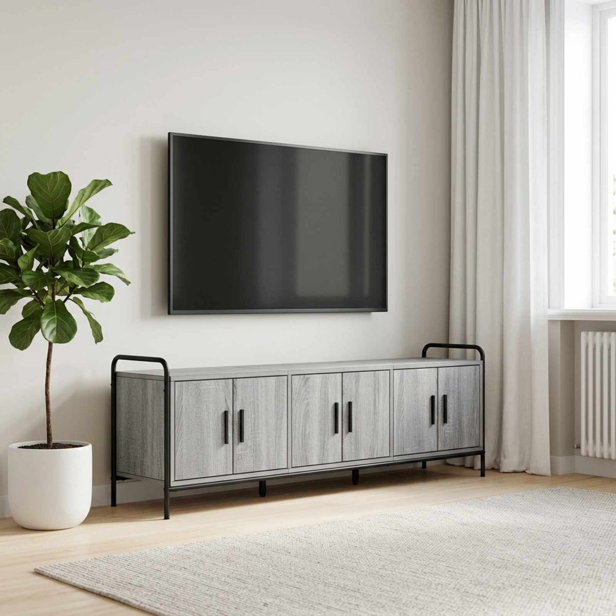 TV Cabinet Engineered Wood Grey sonoma 146 x 33 x 50 cm