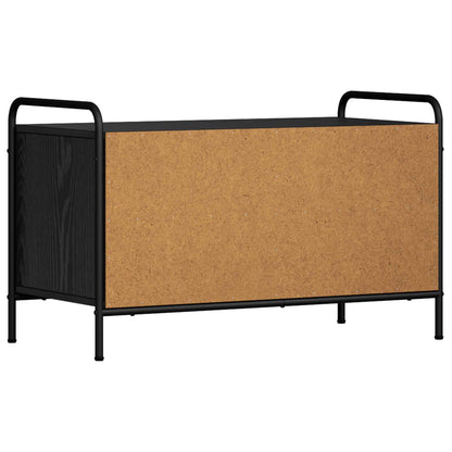 vidaXL TV Cabinet 80 x 39.5 x 50 cm Black Oak Engineered Wood 5