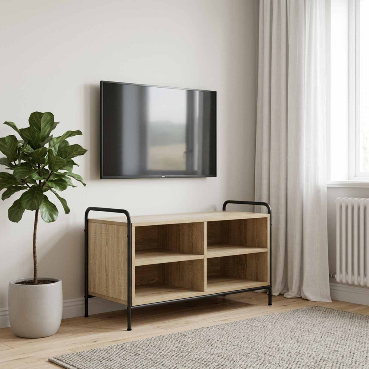 vidaXL TV Cabinet 80 x 39.5 x 50 cm Sonoma Oak Engineered Wood 1