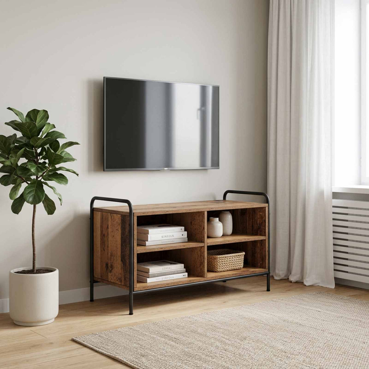 vidaXL TV Cabinet 80 x 39.5 x 50 cm Old Wood Engineered Wood 1