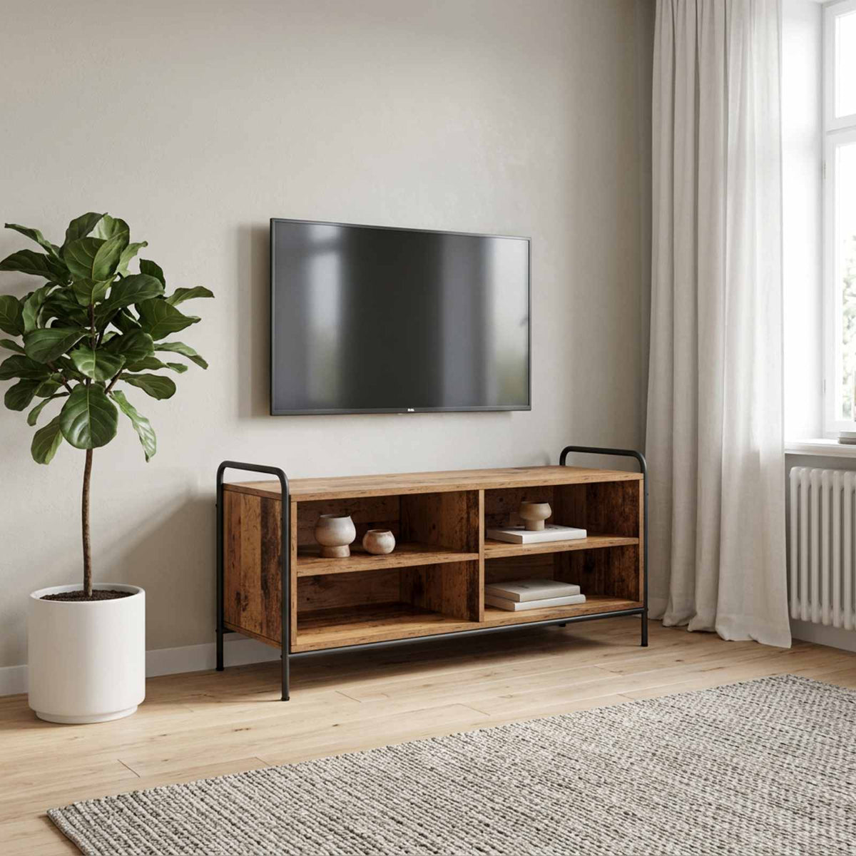 vidaXL TV Cabinet 100 x 39.5 x 50 cm Old Wood Engineered Wood 1
